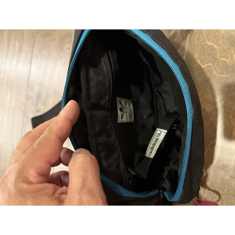 Adidas Originals Black Pink Blue Utility Crossbody Fanny Pack Retro Waist Bag OS